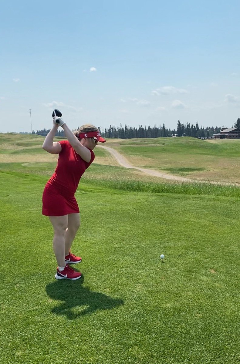 ASMcMillan's tweet photo. Back at my happy place. My favourite golf course @wolfcreekgolf Love this finishing hole. Scorching hot today. 🔥 #thewhit https://t.co/7NAGEtkoOy