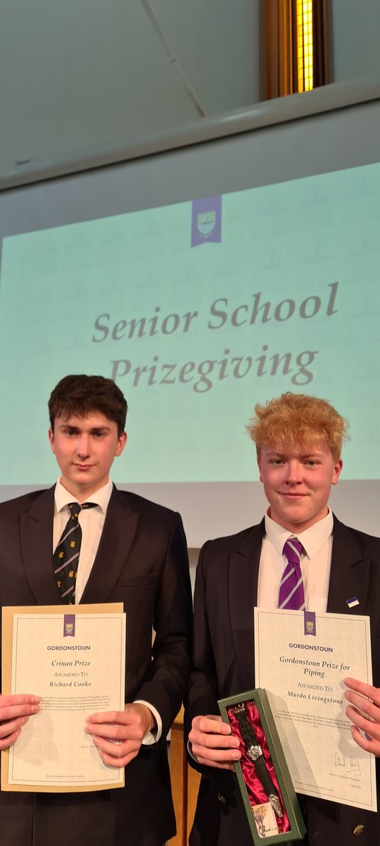 Delighted for Richard and Murdo today. A most memorable Prize Giving on their last day as <a href="/gordonstoun/">Gordonstoun</a> pupils.