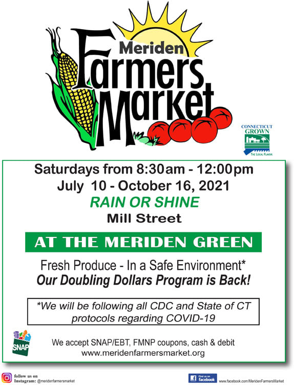 The #Meriden Farmers Market is back starting Saturday, July 10!