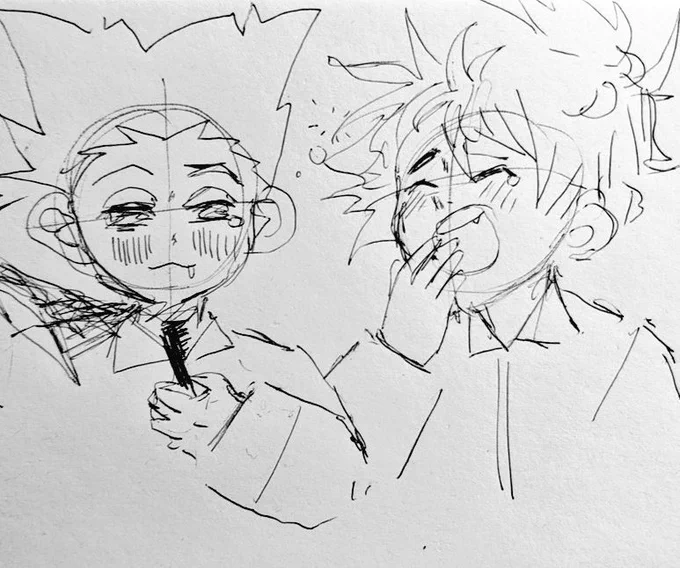 Wait...have I shown u these just woke up killugon and comforting each other killugon sketches??? #hxh 