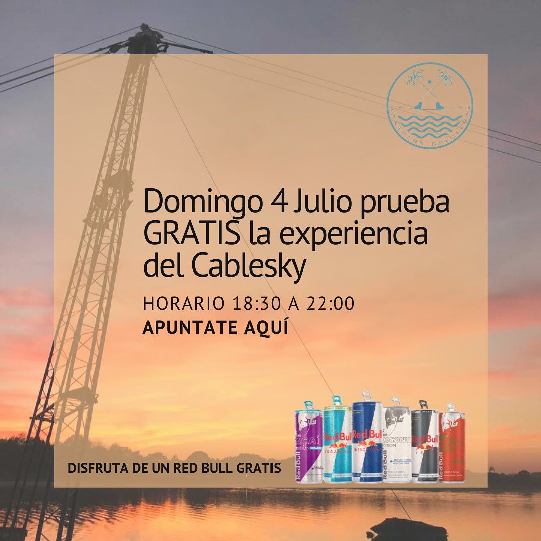 📣 ESTE DOMINGO 4 DE JULIO SE INAUGURA #Wakeparkcazalegas 🌊🏄‍♀🏄 EN EL EMBALSE DE CAZALEGAS.

Un espacio novedoso para la práctica de #wakeboarding y #skinautico que promete nuevas sensaciones y emociones. ¡Están de sorteo en su perfil, no os lo perdáis! 👊💪 #RedBullKitesurf