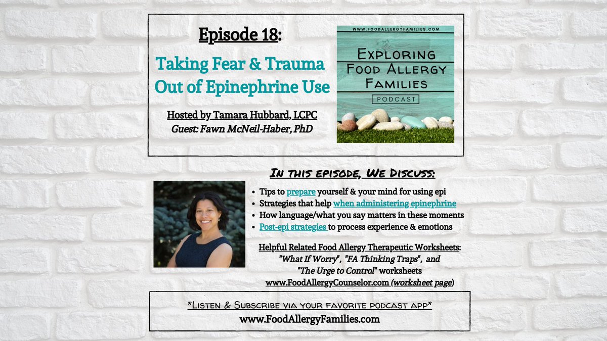 Ep. 18 - Taking Fear & Trauma Out of Epinephrine Use

New episode shares tips for dealing with fearful thoughts & emotions when just thinking about #epinephrine, or for #anaphylaxis. Listen on FAC website, or find it on any podcast app! FoodAllergyFamilies.com