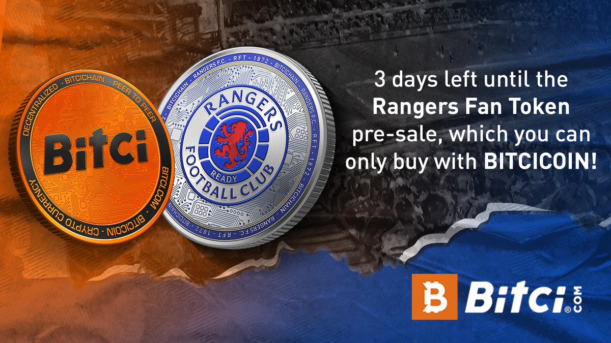 The Rangers Fan Token pre-sale, which you can only buy with Bitcicoin, is almost here! Get Bitcicoin, get ready for Rangers pre-sale! ⏱

#FanToken #Bitcicoin #Rangers