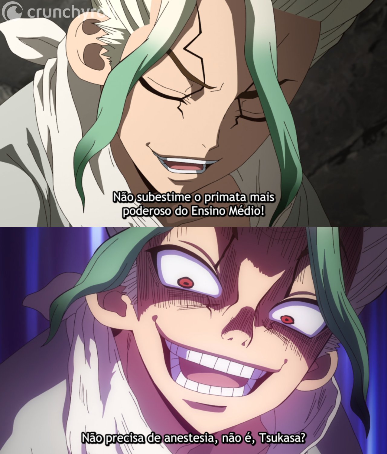 Crunchyroll.pt - Uma cirurgia no mundo de pedra 😱 ⠀⠀⠀⠀⠀⠀⠀⠀ ~✨ Anime: Dr.  STONE (2ª Temporada) - disponível também com dublagem em português