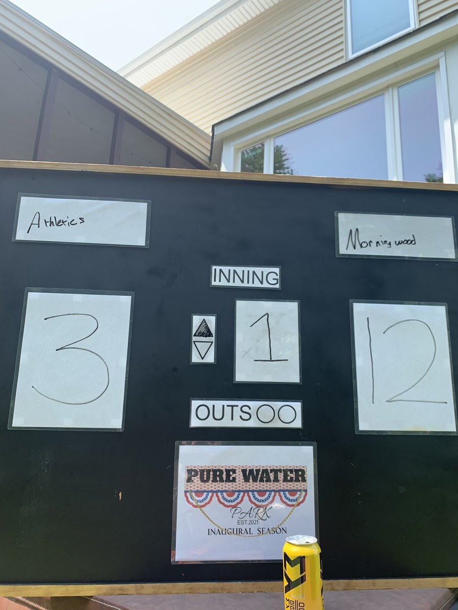 wiffelball's tweet photo. Morning Wood kills athletics 12-3          Nick Fendler with 3 bombs and Tyler with 2. Tyler also had 18 strikeouts on the day. https://t.co/zoGOB2kmkn