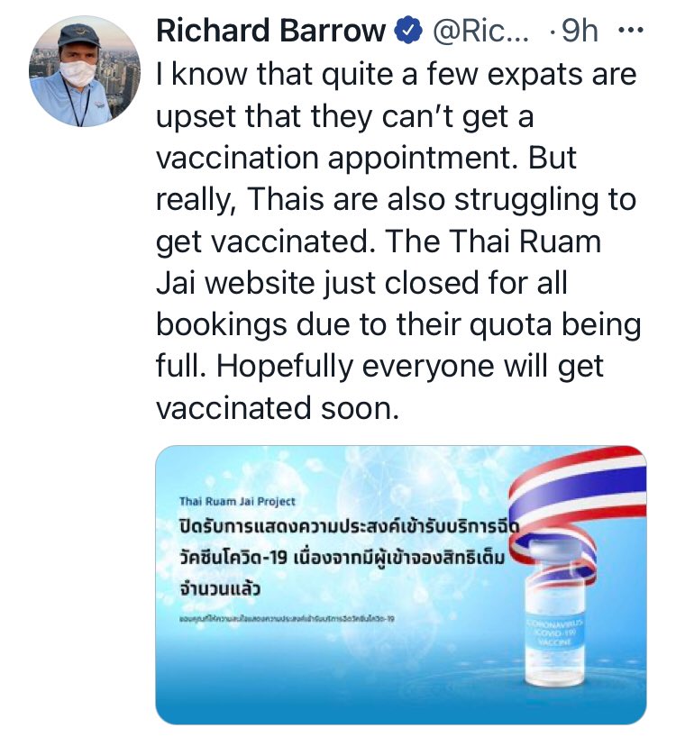 CurtisSChin's tweet image. As @POTUS, @GayleSmith &amp;amp; @SecBlinken prove unwilling &amp;amp;/or unable to assist US #veterans  &amp;amp; other vulnerable #AmericansAbroad in #Thailand &amp;amp; elsewhere w/ #covid19 vaccines, #Switzerland, #France &amp;amp; #China help their own citizens. Read more. #FF @RichardBarrow &amp;amp; @ThaiNewsReports