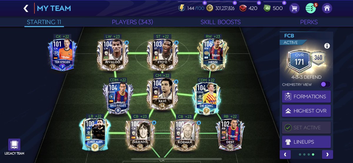 171/360 ✅ 
FC Barcelona all players to 110 project on RkReddy account!
Arsenal and Ac Milan to 110 projects coming on my new account as well.