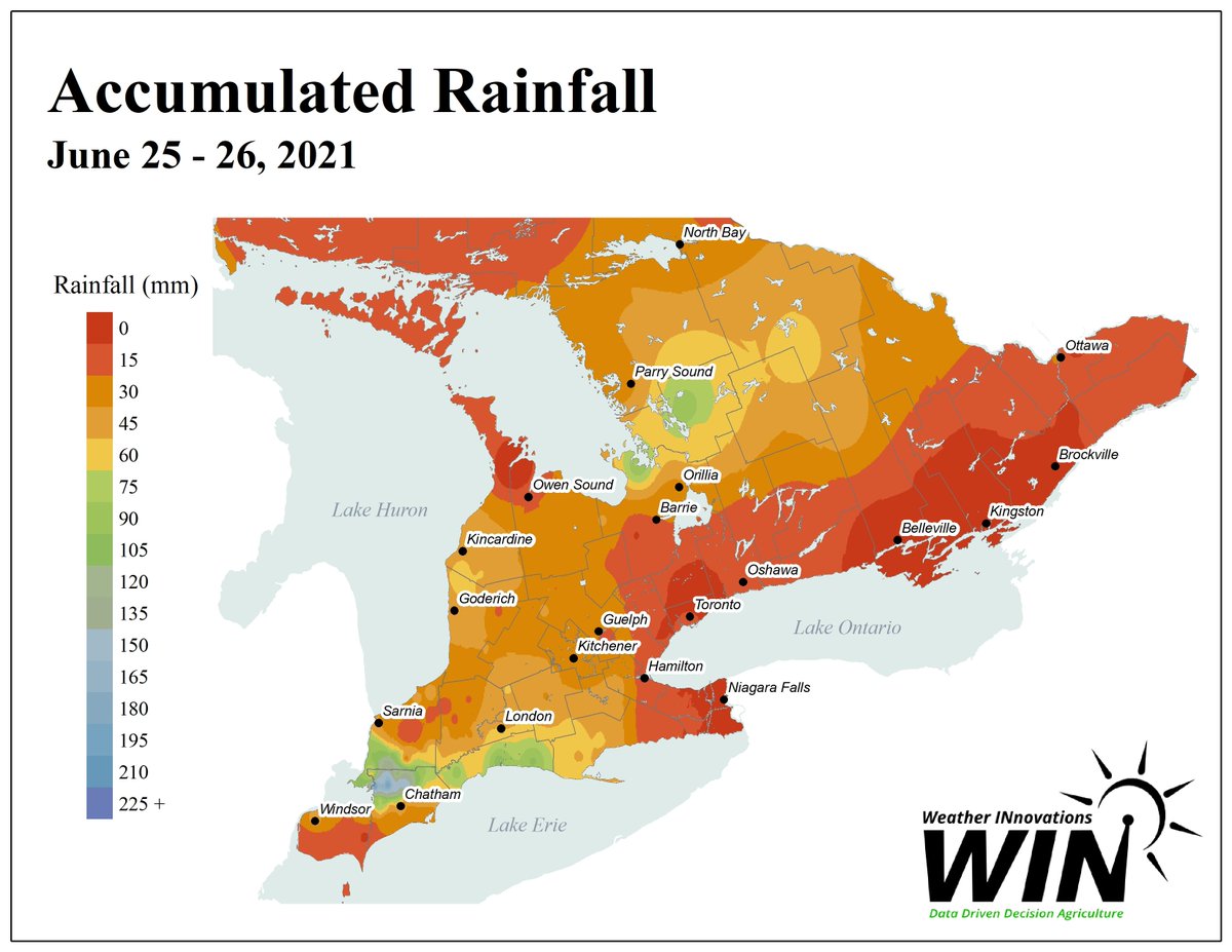 Very patchy moisture over couple of days across Ontario indeed!