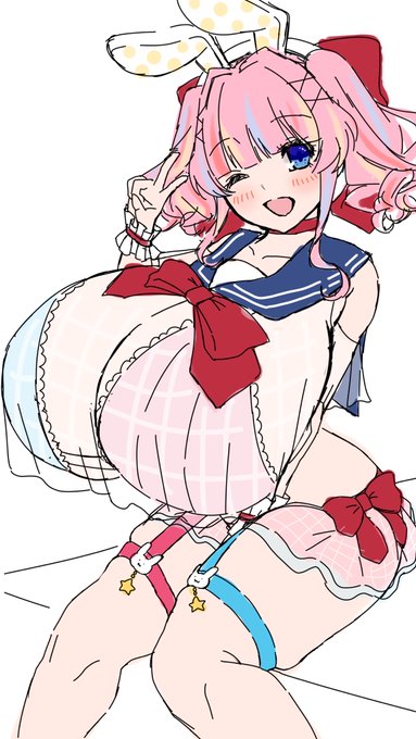 前描いたセーラー服をベースに水着こあらちゃんにしようと思ったんだけどうまくまとまらない🥺 