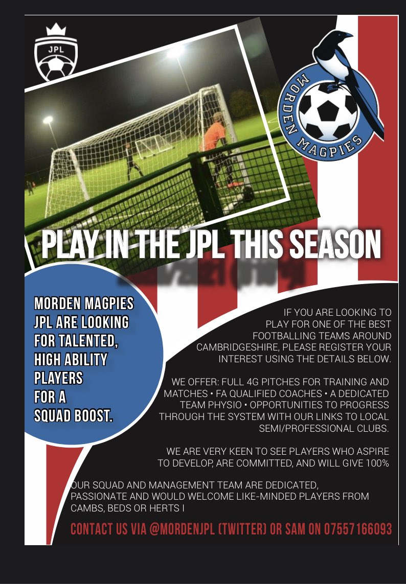 First Friendly of the 2021/2022 season tomorrow,  after the successful tournament last week we are looking to use this to learn and develop, next season here we come, still 1-2 places left for the correct lad <a href="/CYLeague/">ChilternYouthLeague</a> <a href="/CambsDistColtsL/">CambsDistColtsLeague</a> @jpluk  <a href="/JPLPaddy1/">@JPLPaddy</a> @JPLEastRegion