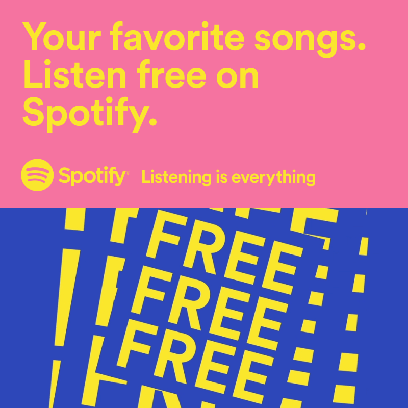 Spotify's tweet photo. Listen to all the music you love, free on Spotify.