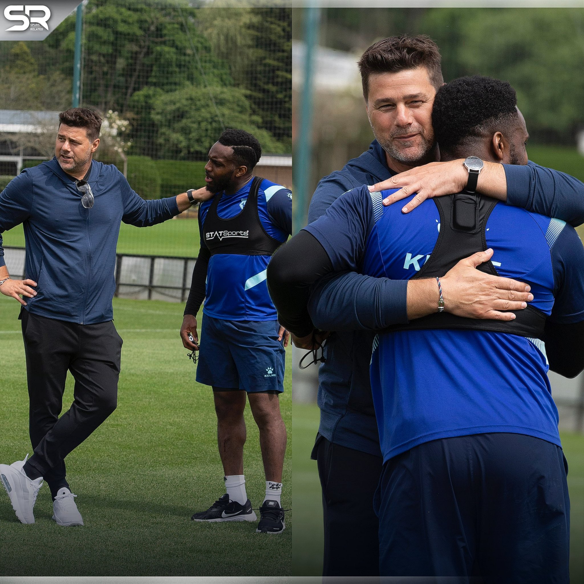 Pochettino  wishing Danny Rose       happy birthday at Watford training ground.    