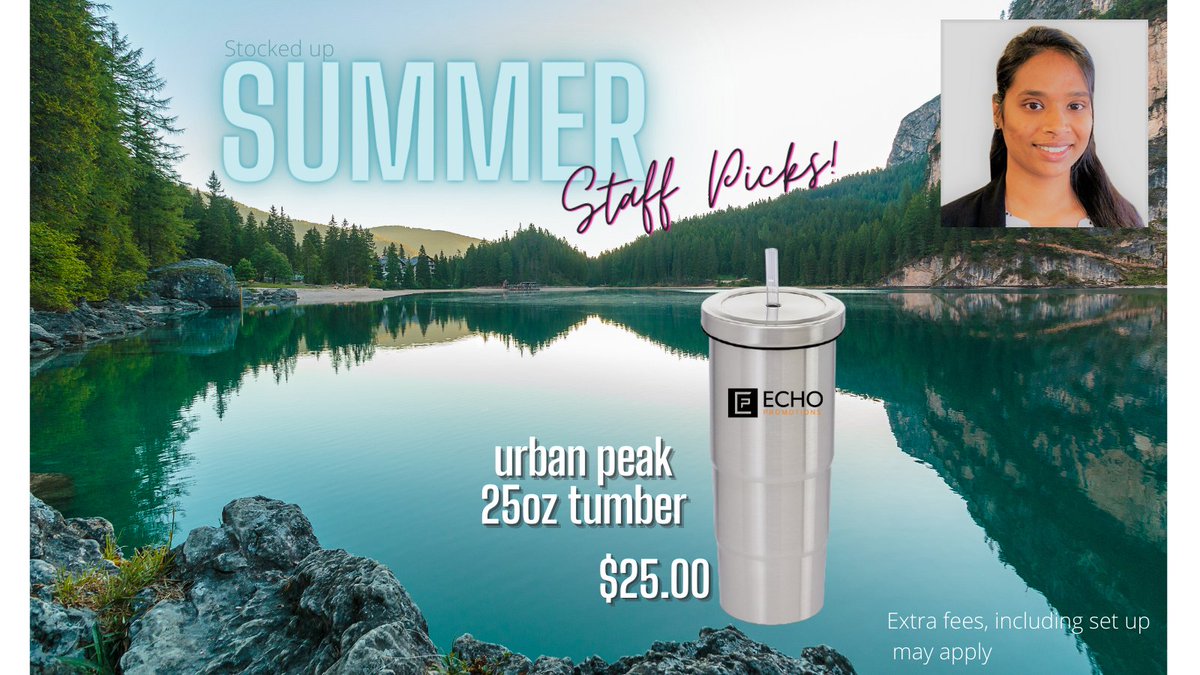Teja's pick for the week is the Urban Peak tumbler with tru color decoration, available in 4 colors. Perfect for keeping those beverages at optimal temperatures. Have a safe and happy weekend, everyone.