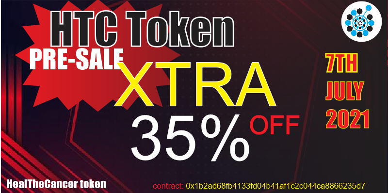 🚀🚀We are thrilled to announce our upcoming Token pre-sale on the 7th of July 2021. 
🚀🚀Get up to 30% off
🚀🚀Only a few slots available
🚀🚀Stay updated. Join our channel t.me/HealTheCancerO…
contract: 0x1b2ad68fb4133fd04b41af1c2c044ca8866235d7
#HTC #BSC #BNB #charity #WHO