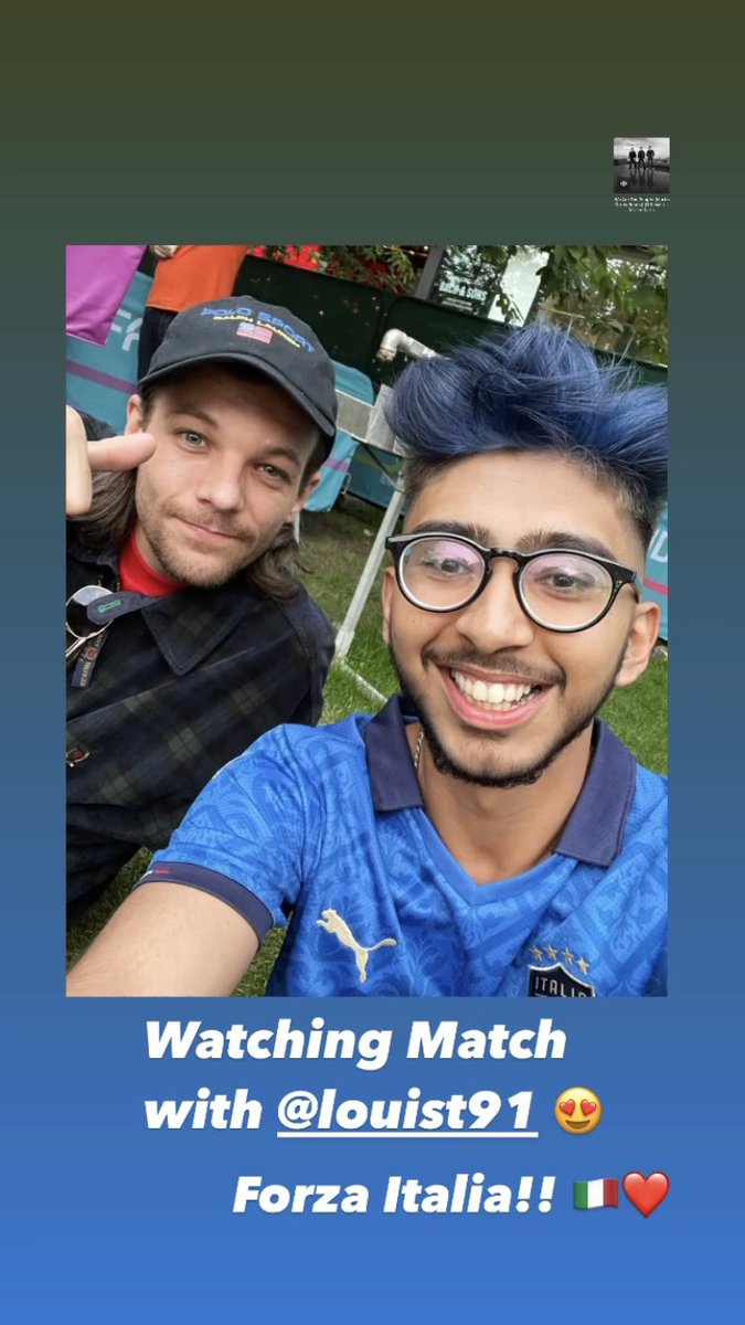 LTHQItaly's tweet photo. ~•📸| Louis oggi a Londra mentre guardava Italia vs Belgio ! 🇮🇹 https://t.co/s1lz2uvGIU