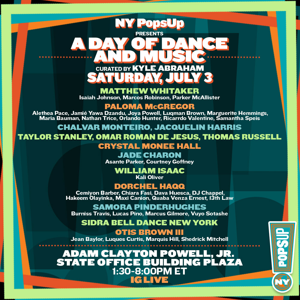 HARLEM!! TOMORROW 7/3!!!
<a href="/NYPopsUp/">NY PopsUp</a> curated by my bro @kyle_abraham_ !! 

I'll be playing with my band to close it out with <a href="/mhillsounds/">Marquis Hill</a> <a href="/pianoman818/">shedrick mitchell</a>  <a href="/luquescurtis/">Luques Curtis</a> &amp; the amazing <a href="/JeanBaylor/">Jean Baylor</a> !!
Come join us!!!

We go on at 7 ish. Hope to see you there!

#nypopsup #Harlem