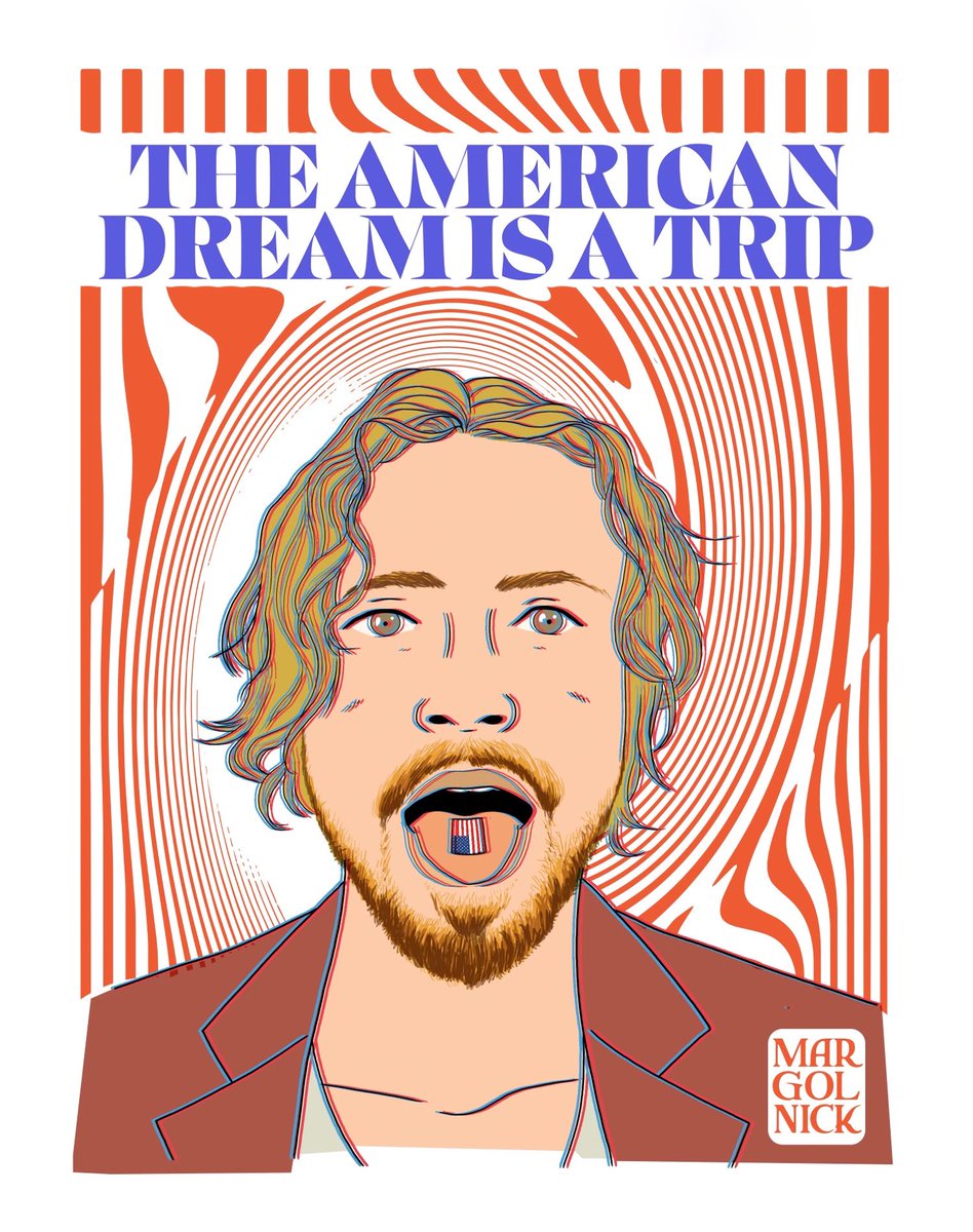 The 4th of July is upon us 🇺🇸 Part of the “campaign” for my new slow jam “American Dream” is to poke at the idea and concept of the American Dream. Here’s this rad piece that the super talented <a href="/Frank0phone/">Frank A Martinez</a>  created for me…with <a href="/erichurtgen/">eric hurtgen</a> tying it together with the background.