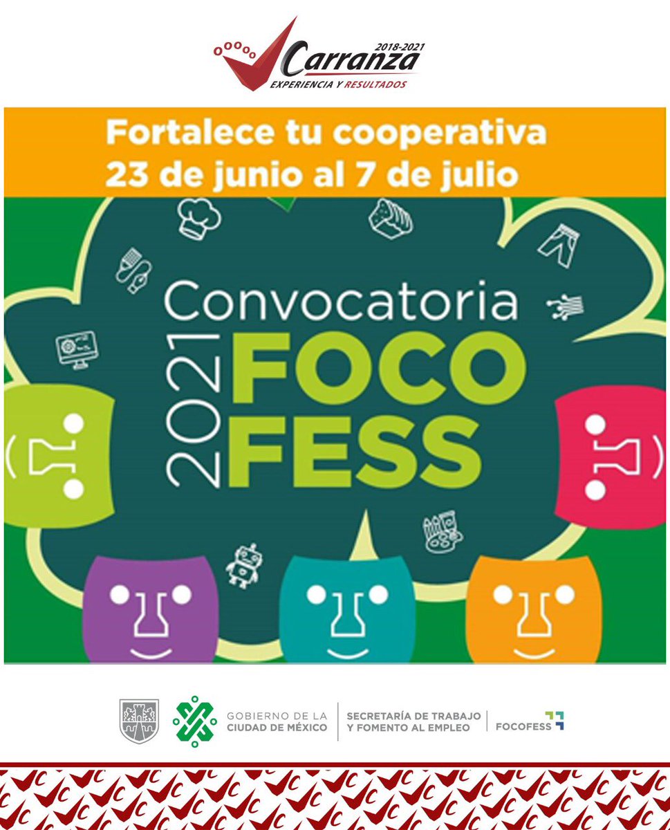 A_VCarranza's tweet photo. Si tienes una #Cooperativa, consulta la 3ª convocatoria de #FOCOFESS2021.

Regístrate y recibe apoyo con:
👉 Capacitación
👉 Asistencia técnica
👉 Apoyo para materiales.

Información:
📧 mipymesvcarranza@gmail.com
☎️55 5764 9400 Ext.1293 

https://t.co/7MNArEHtkZ https://t.co/orAhevOTGB