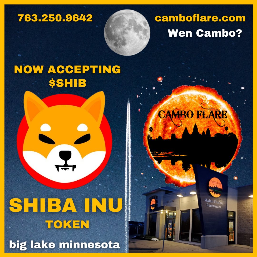 We're on a crypto roll! New token accepted! $SHIB can now be used to purchase food with! 😃 1st restaurant in Minnesota! ☝️<a href="/ShibainuCoin/">Shiba Inu</a> <a href="/RyoshiResearch/">Ryoshi</a> #SHIBARMY #ShibaCoin
