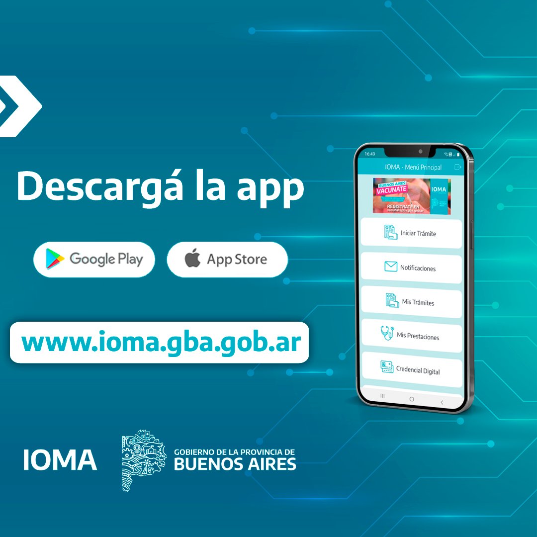 IOMAgba's tweet photo. 📲 𝐈𝐎𝐌𝐀 𝐃𝐈𝐆𝐈𝐓𝐀𝐋 | Tus autorizaciones de medicamentos y prácticas a un clic!

🚶‍♀️Ya no necesitás ir a tu delegación para realizar la gestión. 

#Ahora podés hacerlo en la App #IOMADIGITAL o desde la web.
https://t.co/zmBS6KOwHP https://t.co/3viIXXxgqP