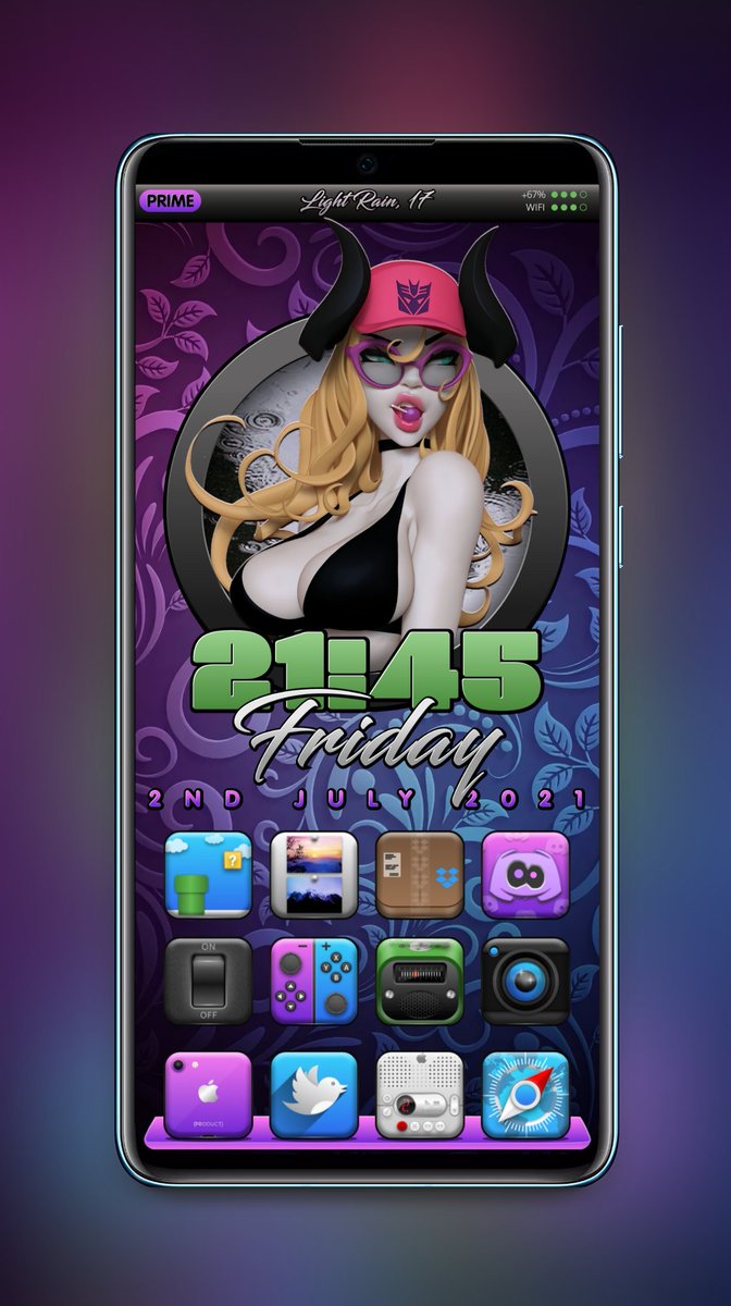 spencerdawson3's tweet photo. Friday night screenie.
Klwp.
#PR1M3 icons by @SteveMeyer420
Icon overlay by @gearofwarsJLM
Credits where due for the rest. https://t.co/KeJeurvuFx