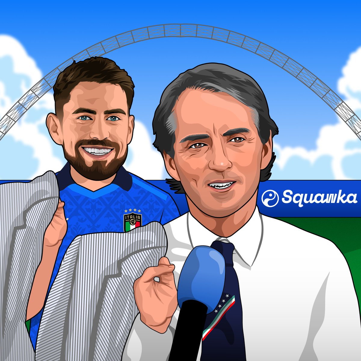 Squawka's tweet photo. Jorginho misplayed just ONE pass during Italy's 2-1 win vs. #BEL 

◉ 71 passes attempted
◉ 70 passes completed

◎ Most #ITA interceptions (3) 
◎ Most #ITA possession won (9) 

Mancini's Midfield Maestro. https://t.co/FcsjYqiC9C