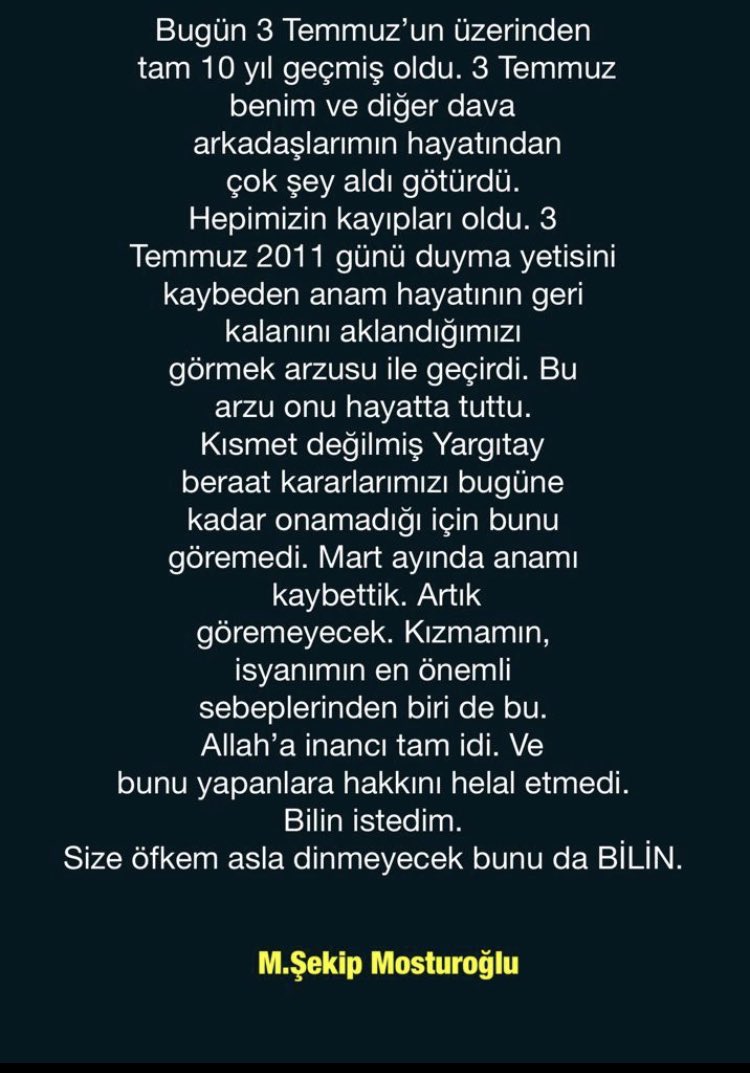 Sevdamıza kimse engel olamaz,
Bazen hüzün vardır,
Bazen mutluluk,
FENER sevgisinin adı konamaz,
Ne kupa büyüklüğü,
Ne şampiyonluk.

3 TEMMUZUN HESABI SORULMADAN BU DAVA BİTMEZ. 3.7.2021