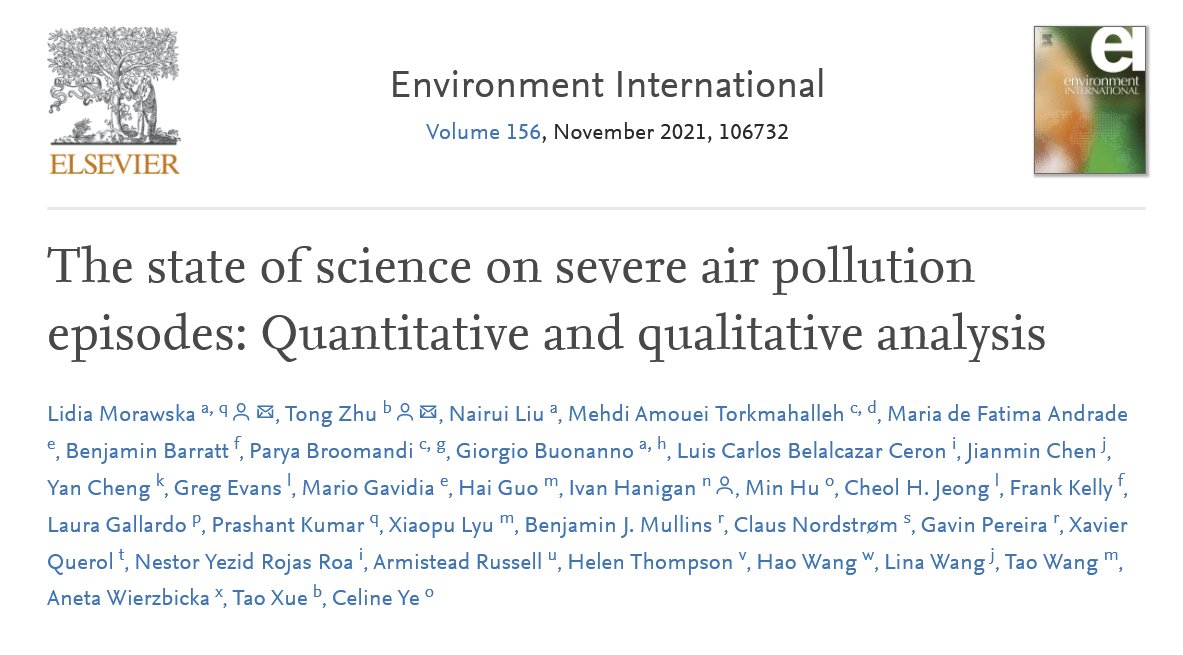 AirPollSurrey's tweet photo. An international effort led by @UniOfSurrey #VCFellow from @QUT @lidiamorawska & many other collaborators across world in a top-ranked journal @env_int_journal @GuildfordLL @pk_shishodia @uniofsurreyVC @ProfDDSampson #CleanAir4All @BreathingCity @TAPASNetwork @PhysicsofLifeUK https://t.co/0ev03eMPUq