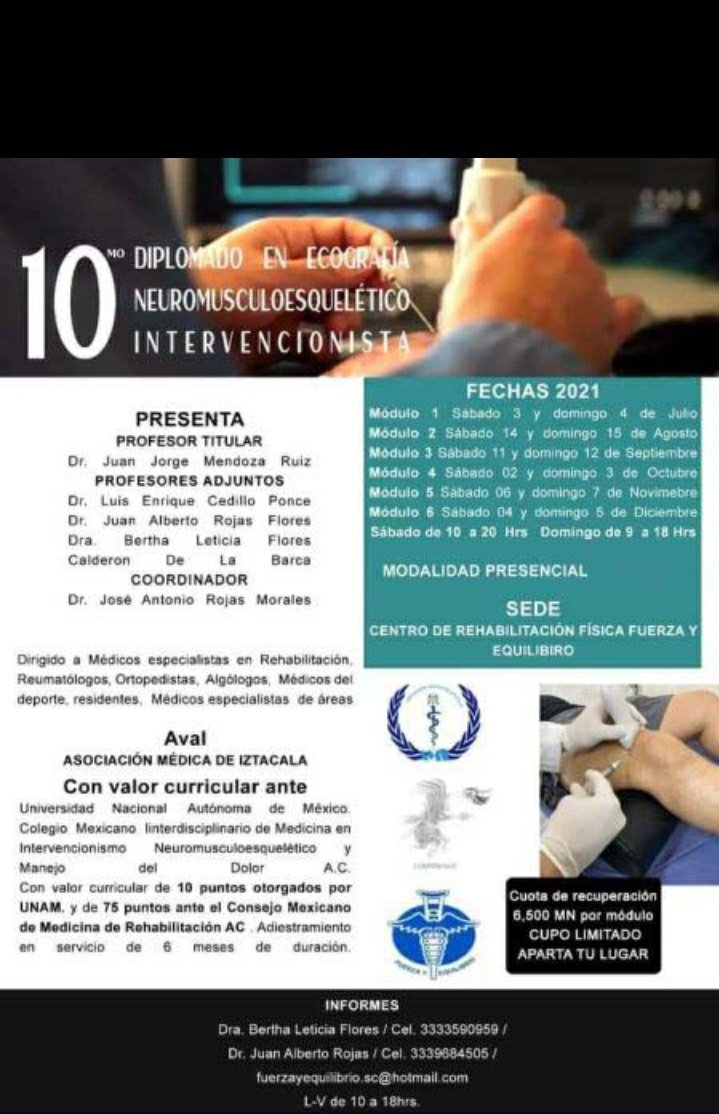 JuanjoNMSK's tweet photo. El día de mañana estamos arrancando el diplomado en modalidad PRESENCIAL. Aquí les comparto fechas y datos del Diplomado que damos en la Cd de GDL. El 17 de JULIO estaremos comenzando el Diplomado en modalidad VIRTUAL. 

@JuanjoNMSK #msk #musculoesqueletico #cursosonline https://t.co/cvkyF9PStU