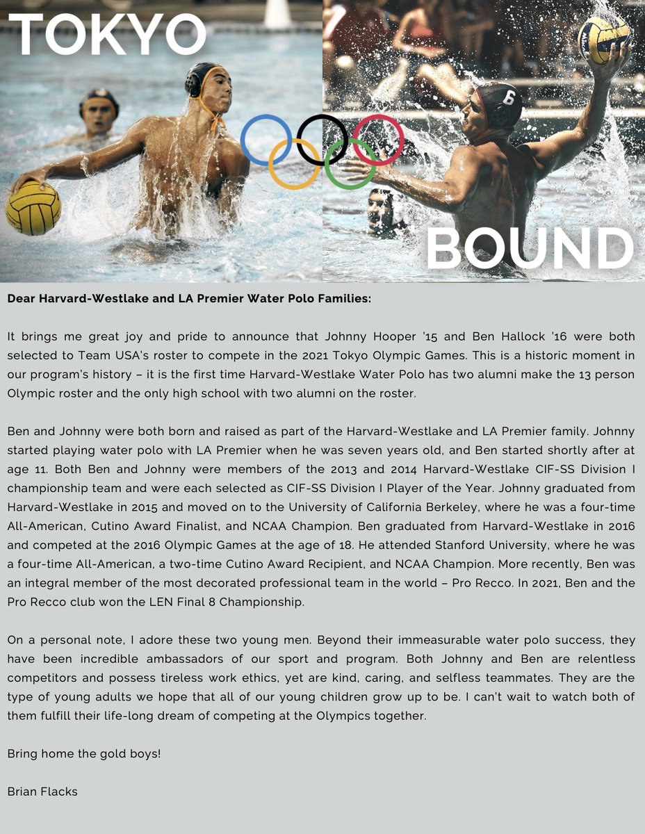 Big Announcement! <a href="/ben_hallock/">Benjamin Hallock</a> <a href="/johnnyxhooper/">Johnny Hooper</a> <a href="/hwathletics/">Harvard-Westlake</a> <a href="/USAWP/">USA Water Polo</a>