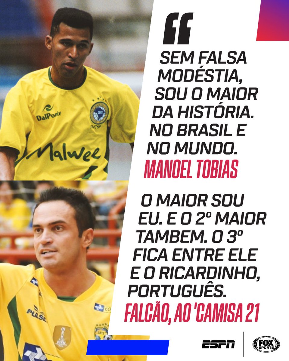 Manoel Tobias afirma que é o 'maior de todos os tempos' no futsal