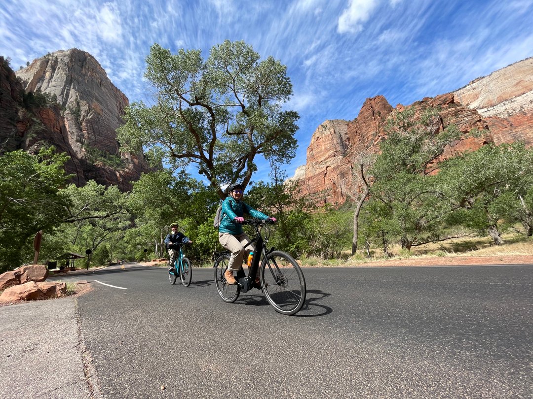 Enjoying a lovely day out and this view of the Great White Throne. How are you getting out today? 

#zionguidehub #zionguides #zionguidedhikes #zionguidedadventures #zionguidedhiking #zioncoffeeshop #zioncoffeeco #visitzion #greaterzion #zionbikerentals #bikezion #zionbike #t
