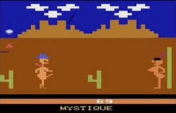 Wolfister_'s tweet photo. Hoy os traigo a #1Juegopordia un juego picante de #Atari2600. El gran #CustersRevenge. 🤣🤣🤣🤣. Somos un vaquero dónde tenemos que darle matraca a una India 🤣🤣🤣🤣. Menuda atrocidad... https://t.co/6AgG4EHKyU