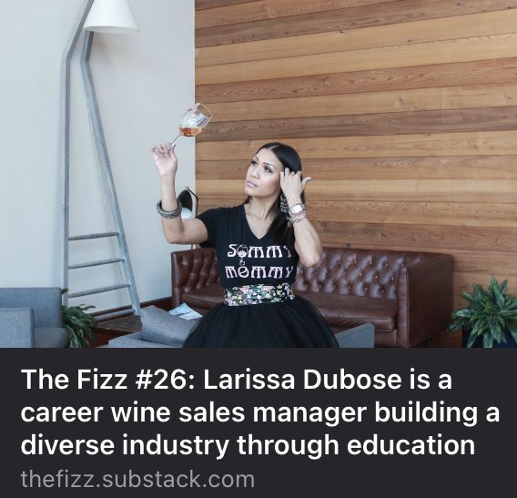 Thank you <a href="/hello_margot/">Margot Mazur</a> for such an engaging interview! Your relaxed interview style created an authentic conversation that resonates. Grateful to you for helping me share my “why” in the wine industry. thefizz.substack.com/p/larissa-dubo…
