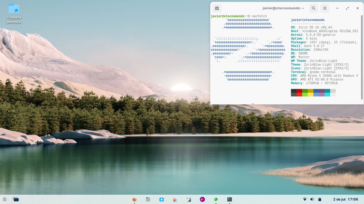 4Sentinell's tweet photo. Mi #ViernesDeEscritorio llega de la mano de #LaNiñaBonitaDeGNULinux. @ZorinOS #Beta16. Realmente una experiencia relajante. Aunque me el uso del touchpad hasta ahora no puedo configurarlo como se debe usar. #GNULinux https://t.co/QTFm9WCt88
