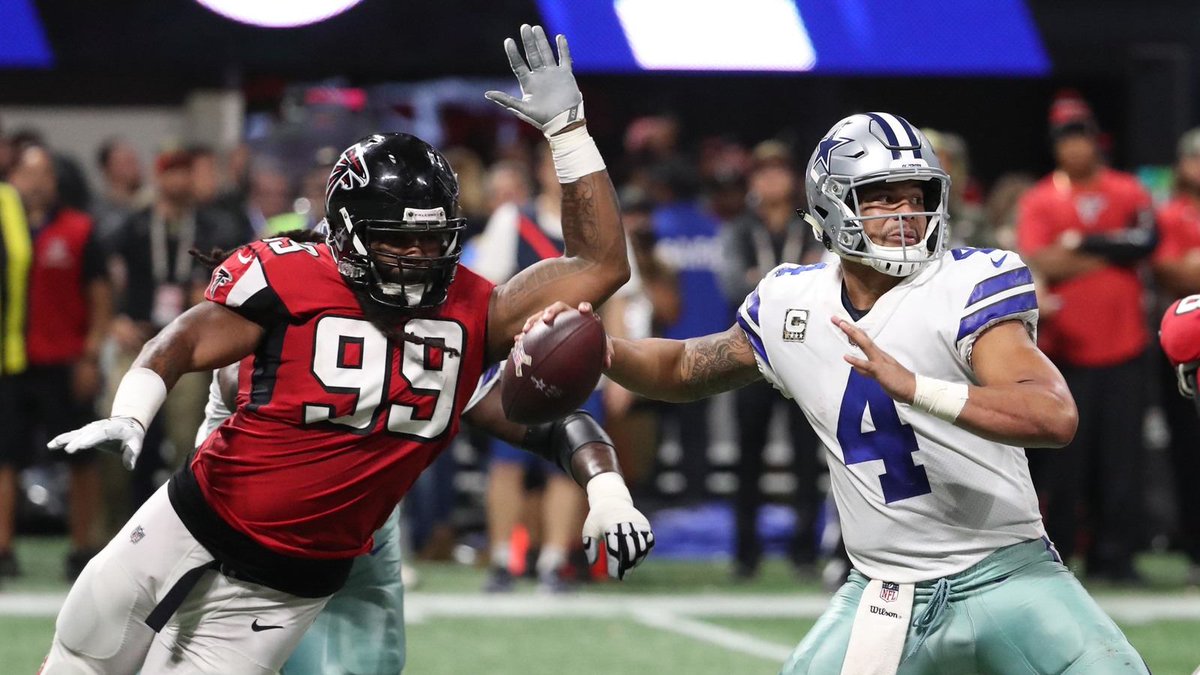 Most single-game sacks, last 10 years

1. Adrian Clayborn, 6.0 ('17 vs DAL)
2. Aldon Smith, 5.5 ('12 vs CHI)
3. Haason Reddick, 5.0 ('20 vs NYG)
3. Khalil Mack, 5.0 ('15 vs DEN)
5. Cam Wake, 4.5 ('12 vs ARI)
5. Justin Houston, 4.5 ('13 vs PHI)
5. Mario Williams, 4.5 ('13 vs CAR) https://t.co/BvUO2oTB3X