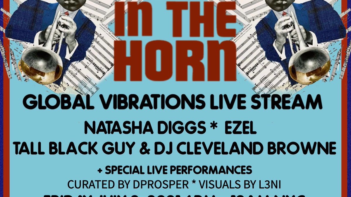LIVE NOW ! Global Vibrations LIVE STREAM!!! on Soulinthehorn.com & twitch.tv/soulinthehorn ⏰ Jam with the #Ezel & The Phenomenonal @DJCleBrowne + The Amazing #TallBlackGuy Joining 👑 @natashadiggs