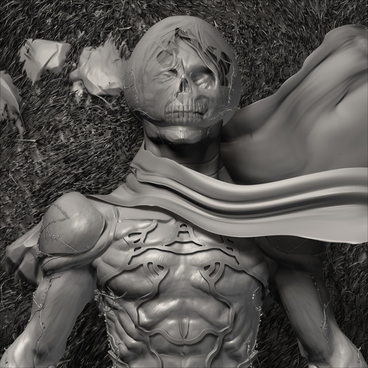 ZeroCartin's tweet image. Cover art for @silverlegacycr Sail Away ep.

A dead astronaut in a strange world. Concept revolves around death, missing opportunities and a constant rebirth.

Pretty excited to have been part of this project. #ZBrush #prop #gameassets #lookdev #concept #characterdesign