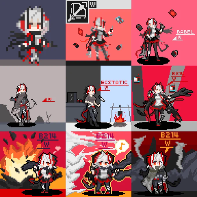 今まで描いたドット絵Wちゃん......
#アークナイツ 