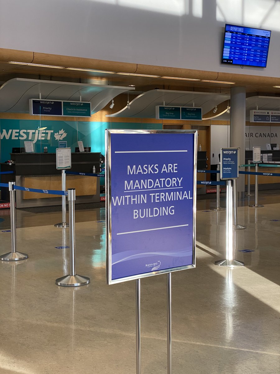 FlyYCD's tweet image. As we ease into #RestartBC, we want to remind you that face masks are still mandatory within the terminal building.