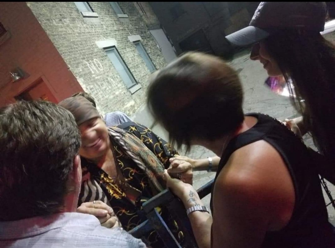 lucancbj's tweet photo. Two years we were at the #bestconcertever who would have thought @StevieVanZandt would be in London! @dave_burghardt and I were thrilled to actually meet and interact with him! Tonight there was a #dewrag tribute to Little Steven...Remember...#wealwayscomeback https://t.co/T0TLrKkXVl