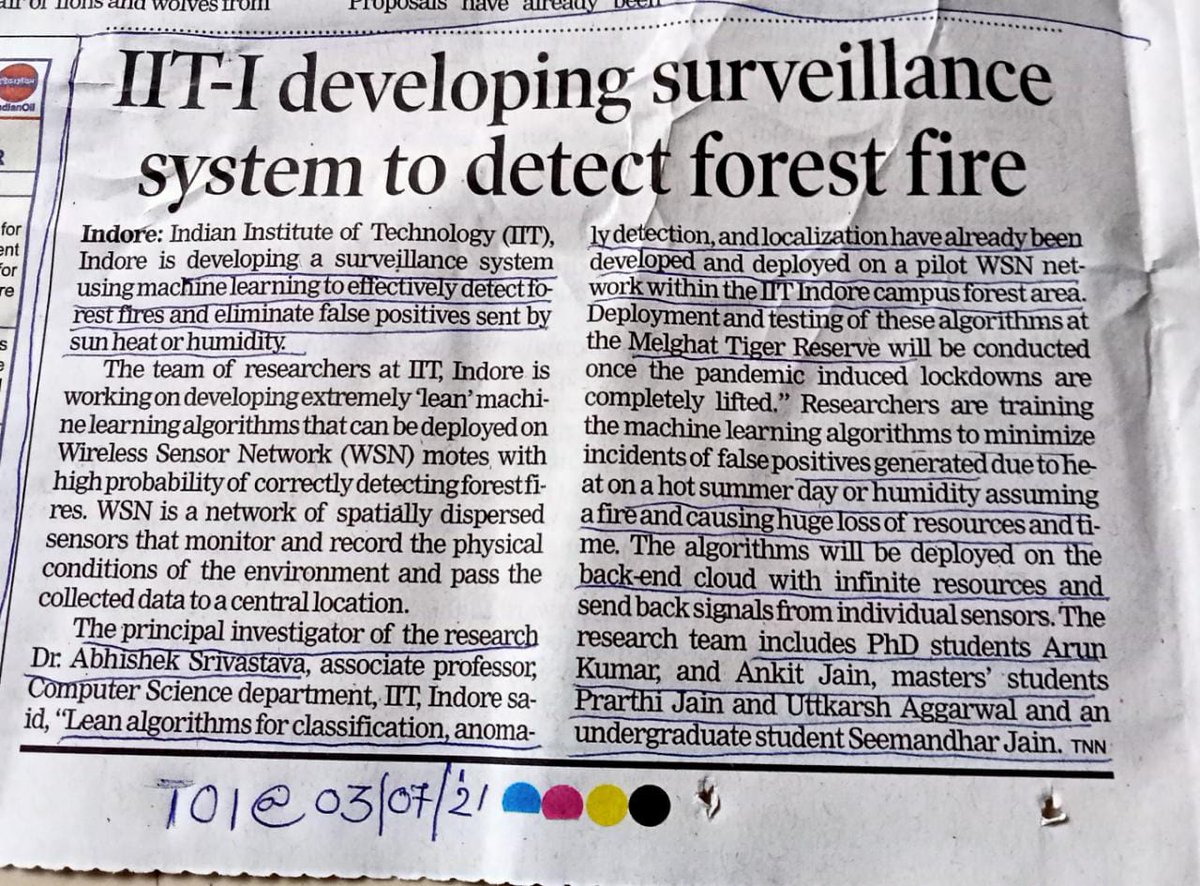 IITIOfficial's tweet photo. Dr. Abhishek Shrivastava of IIT Indore is conducting pilot tests for an AI-WSN system that will be deployed to detect forest fires at the Melghat Tiger Reserve in Maharashtra. @DrRPNishank @EduMinOfIndia https://t.co/LGstWkZoXH