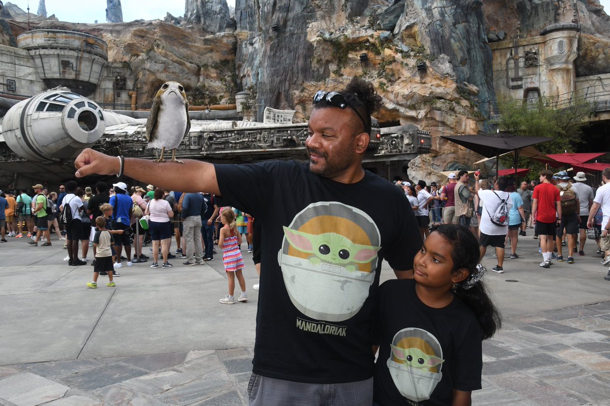 RaviMaharajh's tweet photo. Enjoying a much needed vacation with my #PrincessKeya @DisneyParks #SmugglersRun is the real deal and Keya and I piloted our #StarWars adventure! ππβ€οΈ #KeyasDad #SheGlows #DisneyWorld #Keya https://t.co/ZyDHpXC1My