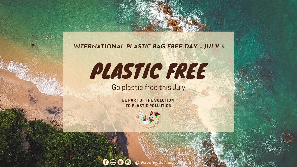 International Plastic Bag Free Day – July 3

Plastic Free, Go plastic-free this July
Be part of the solution to plastic pollution

#internationalplasticbagfreeday #plasticfree #no #plasticbagfreeday #plasticfreejuly #plasticfreelife #plasticfreeoceans #plasticfreesouthafrica
