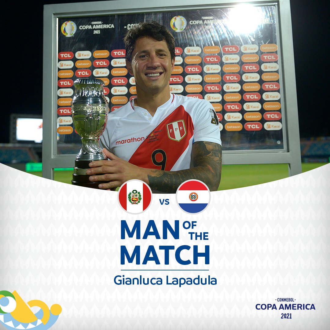 CopaAmerica's tweet photo. ¡DOBLETE Y CLASIFICACIÓN! 🇵🇪

Gianluca Lapadula fue el Jugador del Partido 👏

#VibraElContinente #CopaAmérica https://t.co/x6ChRWDFNX