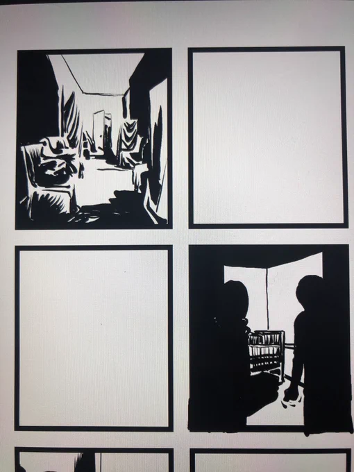 I should keep things more open, less shadows. 
Two panels later: 