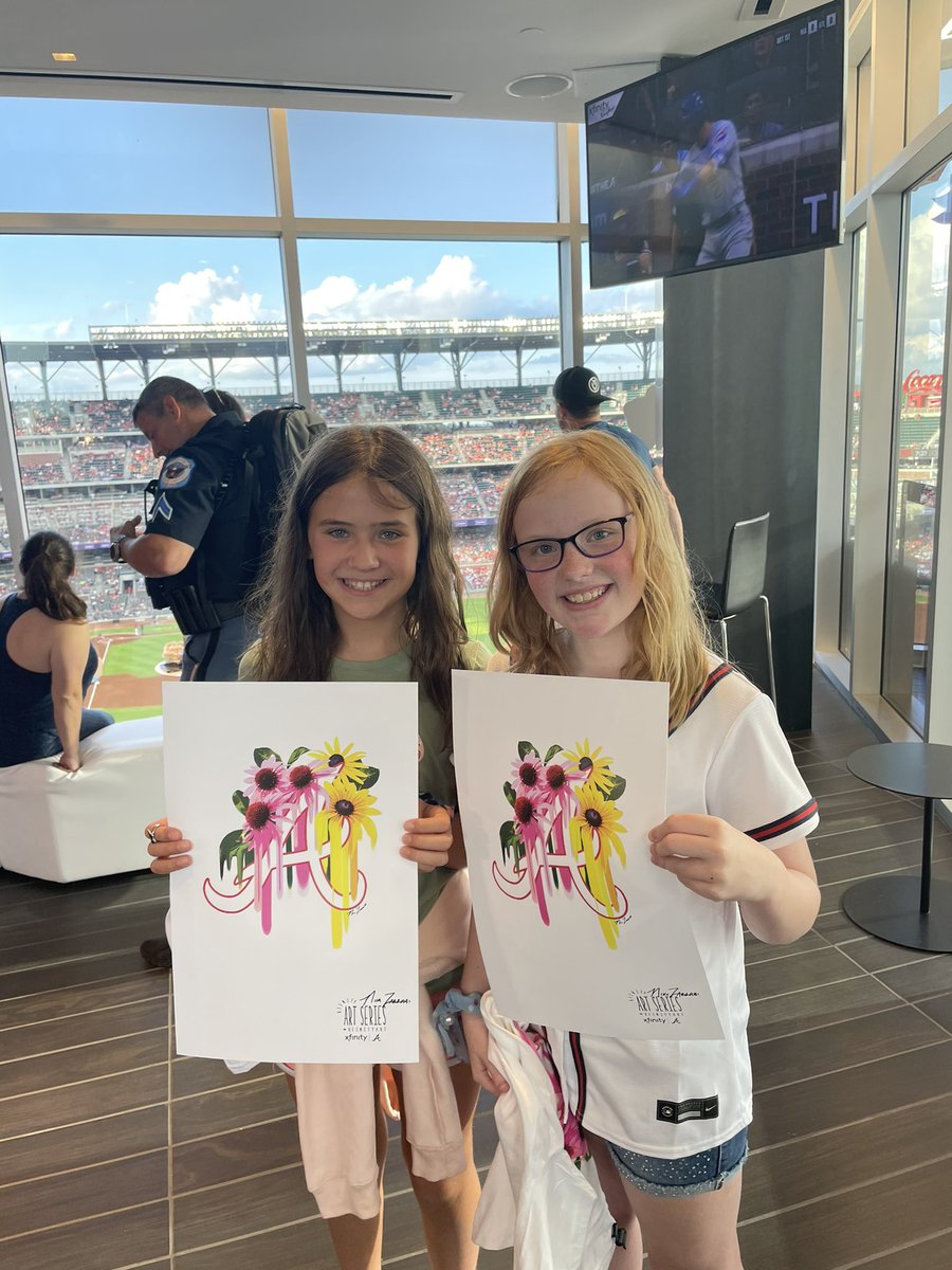 So fun to get this beautiful shirt &amp; signed posted tonight at the <a href="/Braves/">Atlanta Braves</a> game!  #xfinityart <a href="/NCcaremanager/">Jennifer Szakaly</a>