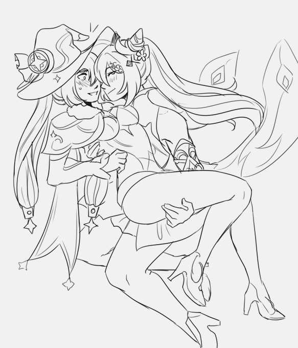 I see buff Keqing and raise you buff Keqing princess carrying Mona - yes yes ofc https://t.co/nTPSJ2TCpp 