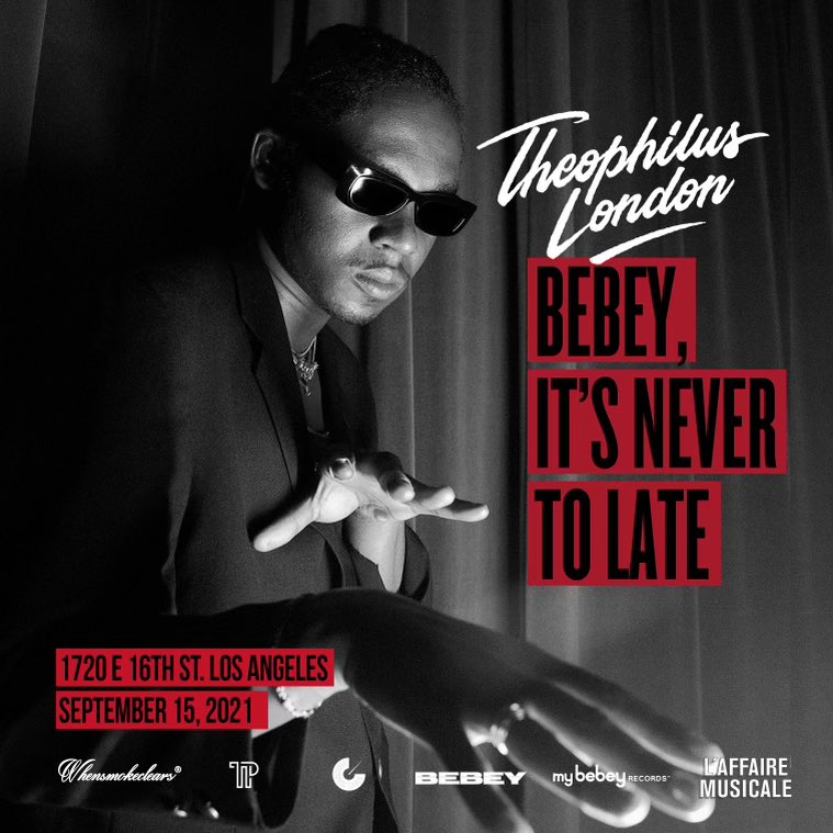 September 15 the “Bebey it’s never too late tour” Kicks off in LA @1720warehouse etix.com/ticket/p/89228…