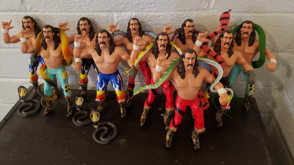 SiNNbODHi's tweet photo. Sculpted and painted by yours truly #custom #LJN @JakeSnakeDDT  coming to a Jake Roberts appearance near YOU! Get these signed by Jake the HOF'r himself! https://t.co/px6rtxAx9l